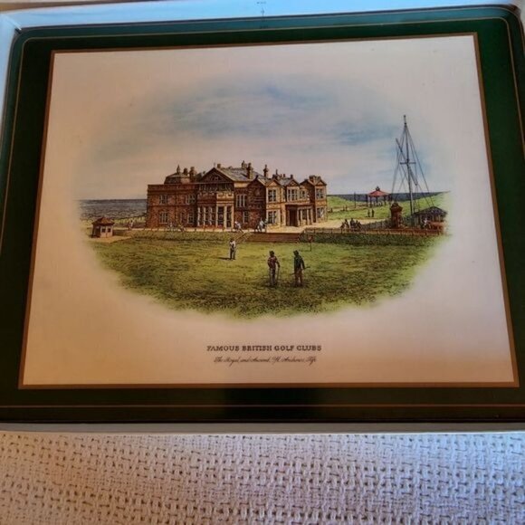 Pimpernel Vintage Famous British Golf Clubs Set of 6 Deluxe Finish PlaceMats - Picture 6 of 12